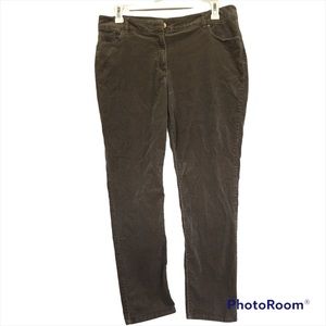 Chicos Womens Brown Corduroy Straight Leg  Pants Size 2.5/L14